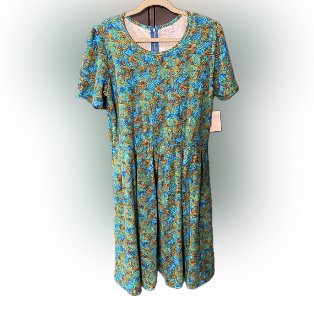 LuLaRoe Amelia Tropical Patterned Dress 3xl
